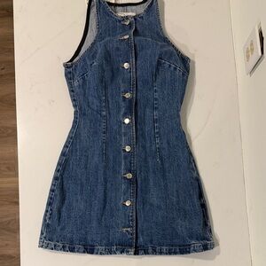 Zara Denim Sleeveless Buttondown Dress